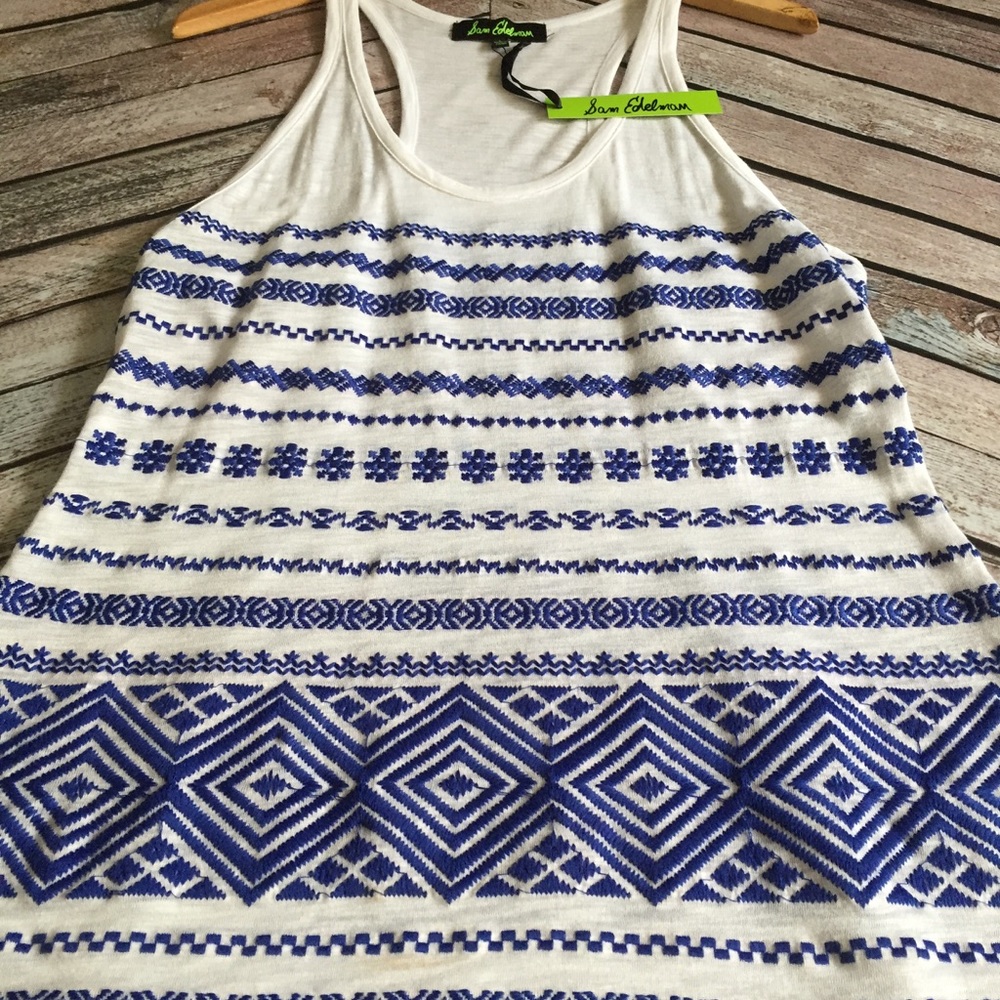 Sam Edelman Embroidered Razorback Tank Top - Picture 2 of 7